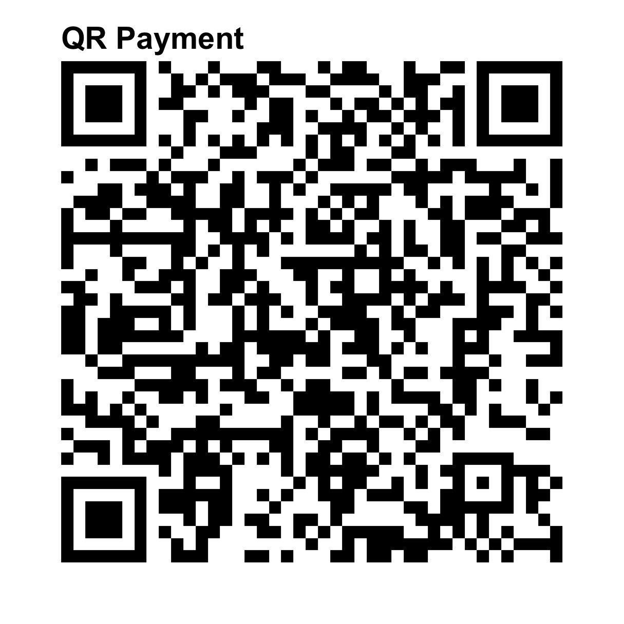 QR code for making a payment, labeled 'QR Payment' at the top left corner.